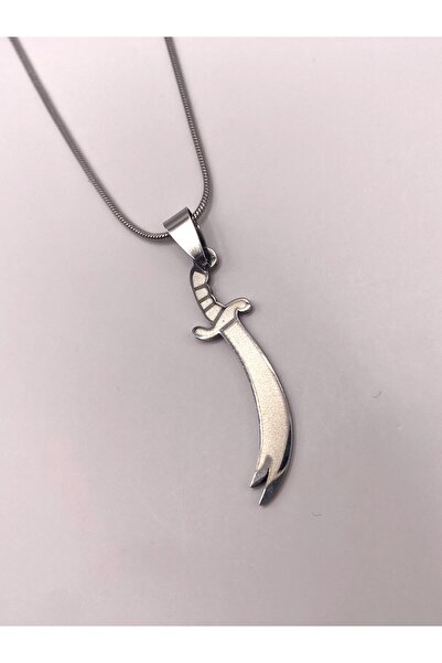 kurukafagift Steel Chain Necklace with Zulfiqar Sword Figure