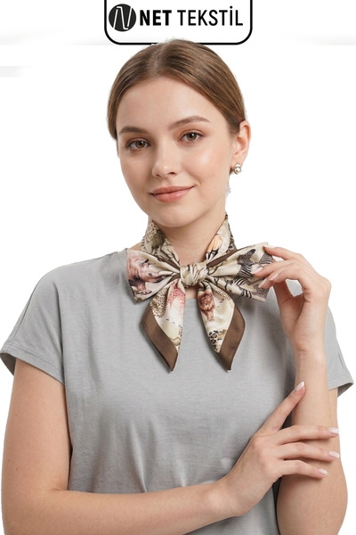 Net Tekstil Eșarfă de damă cu model natural, multifuncțională, 50x50 cm