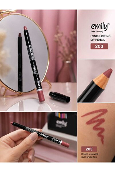 EMILY Automatic Lipliner 207 Dusty Rose Lip Pencil – Long-Lasting, Soft Application