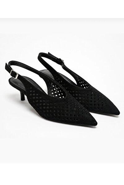 BARIŞ AKBULUT Low Heel Vegan Suede Leather Stiletto