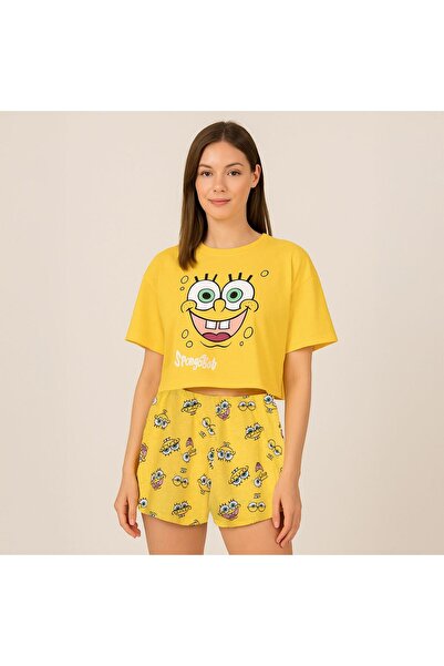 OEM Set pijama damă din bumbac, model Sponge Bob, Large-XLarge – confort de n...