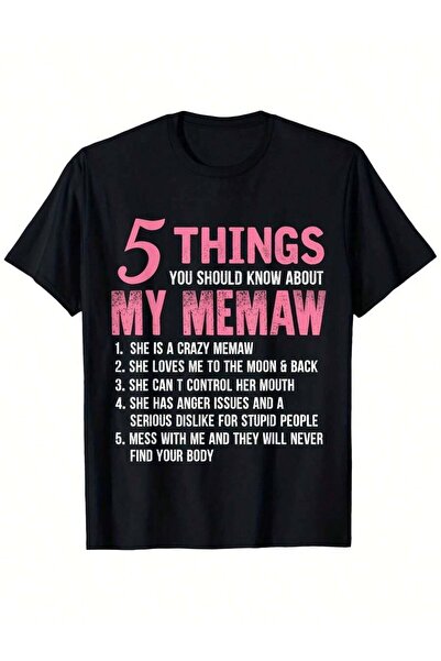 Astogria13 تي شيرت '5 Things You Should Know About My Memaw' مصنوع من القطن ب...
