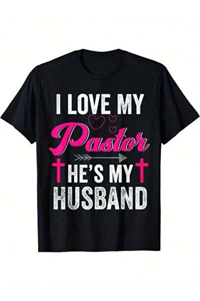 799 تي شيرت I Love Pastor He Is My Husband Christian Appreciation للرجال بأكم...