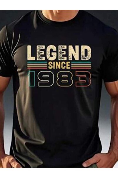 799 Vintage "LEGEND SINCE 1983" T-Shirt - Retro 80s Brand Print, Short Sleeve...