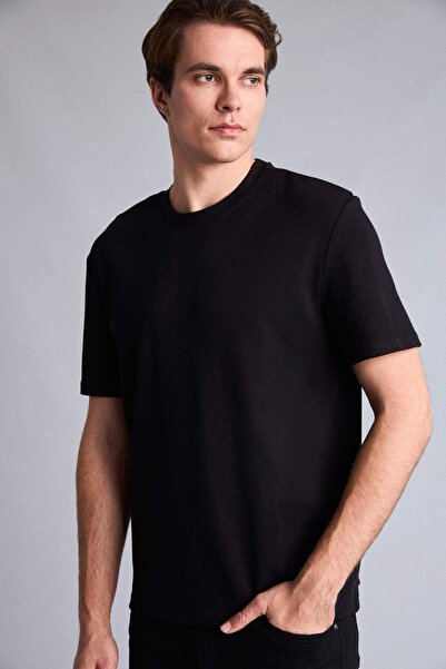 DeFacto 100% Cotton Basic Yellow T-Shirt E7961Ax26Au