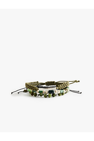 Koton Beaded Knitted 3-Piece Bracelet Set