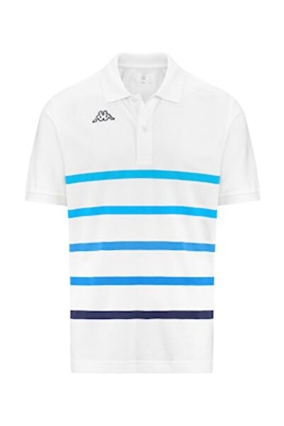 Kappa Tricou polo din bumbac 100% pique, cu logo și dungi, pentru bărbați, Ka...