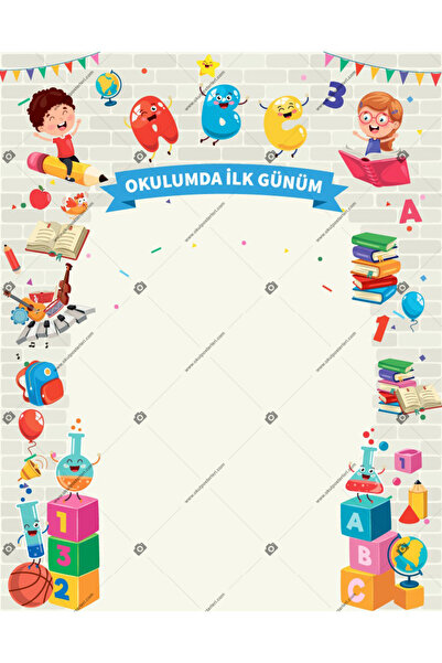 okul posterleri Okulda İlk Günüm Etkinlik Perdesi (160x210 cm)