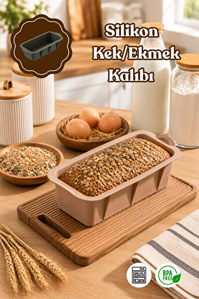 Porsima 30003-1 Silikon Ekmek kalıbı Dikdörtgen Kek Kalıbı Krem 7*25cm