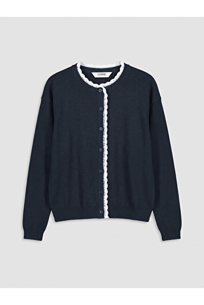 LC Waikiki Cardigan tricotat pentru fete cu detalii volănașe