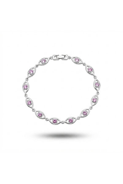 h&b design jewel Steel Pink Eye Detail Bracelet