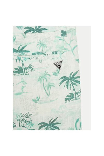 Guess Pantaloni din material textil pentru băieți L5GD20WFBT0 Verde