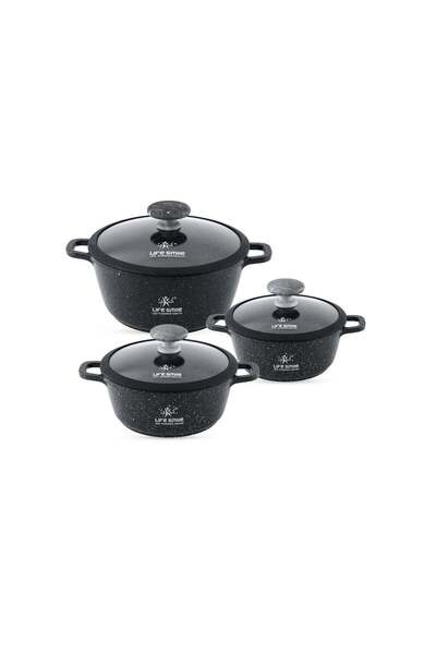 Lifesmile Life Smile Multi Layer Granite Nonstick Soup Pot Set with Induction...