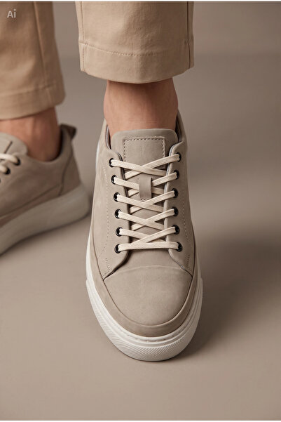 Stilist store Hakiki Deri Günlük Casual Sneaker Günlük Ayakkabı Gri