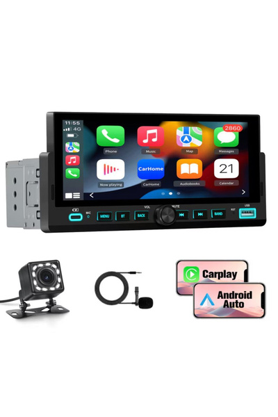 NavStore Navigație Universală 1DIN CarPlay și Android Auto Bluetooth Fără Fir...