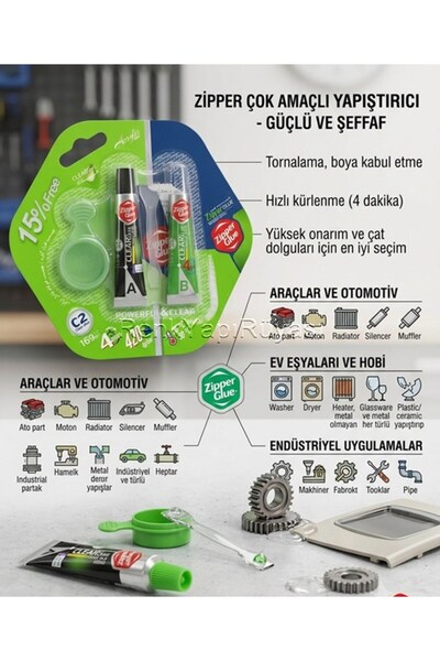 RENK YAPI RÜYASI METAL PLASTİK CAM İÇİN HIZLI KURUYAN GÜÇLÜ YAPIŞTIRICI ZİPPE...