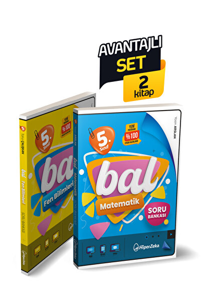 HiperZeka Avantajlı Set 2027 5. Sınıf Bal Matematik ve Fen Bilimleri Soru Ban...
