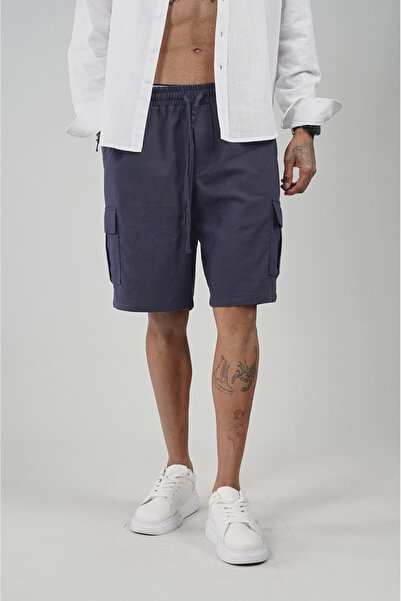 Butik Trend Biz Linen Cargo Pocket Men's Shorts