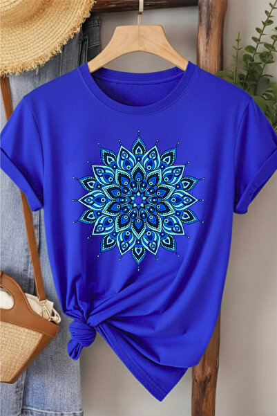 l'eivor Mandala & Nazar Design Printed Women's Cotton T-Shirt