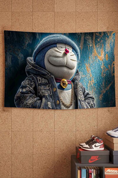 gxe.art Doraemon Streetwear Hip Hop Graffiti Decorative Wall Cloth Wall Tapestry