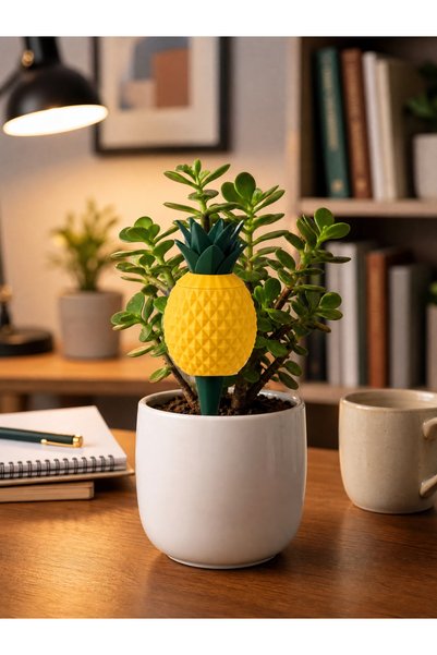 Decorstation Bitki Sulama Kabı Ananas Görünümlü Kapaklı Damıtma Formülü