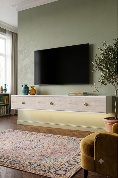 YUMEDİ DESİGN TDAL1801BT - LEDLİ MİKO DUVARA MONTAJ TV STAND , TV SEHPASI 180...