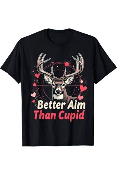 9TAY تي شيرت I Aim Better Than Cupid Valentines Deer Hunting For Gift للجنسين...