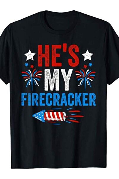 NOURAM تي شيرت HeMy Firecracker بتصميم علم أمريكا الوطني لعيد الاستقلال الراب...