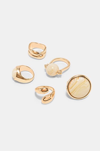 Stradivarius Set of 5 beaded rings