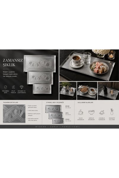 SHG HOME 3-Piece Coffee Presentation Tray Set