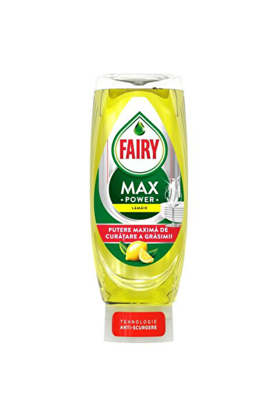 Fairy Препарат за миене на съдове с аромат на лимон - Макс Пауър Лимон, 545 мл