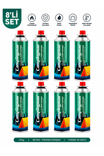 Orcamp 220 Gram Gaz Kartuşu Campingman 8 Adet