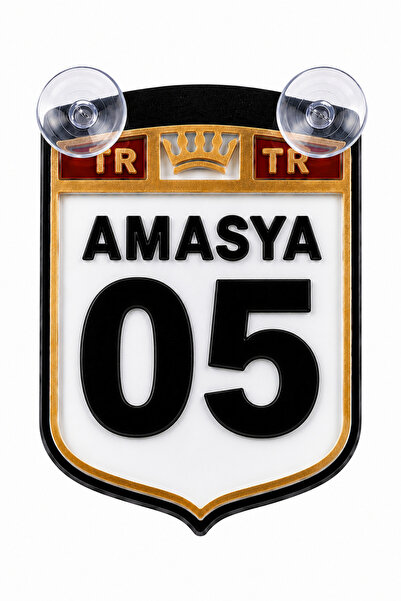 MEGAHAWK Amasya 05 - Vantuzlu Araç Cam Süsü Pleksi Plaka Dekoru Ön Arka Cam A...