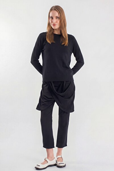 byözlemyazan Crew Neck Long Sleeve Knit Blouse
