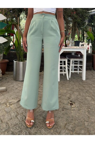 Moda4x4 Women's Clothing Mint Lycra Palazzo Trousers