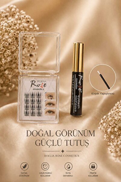 Kinlee Takma Kirpik Demet Seti + Şeffaf Kirpik Yapıştırıcısı Doğal Görünüm Ka...