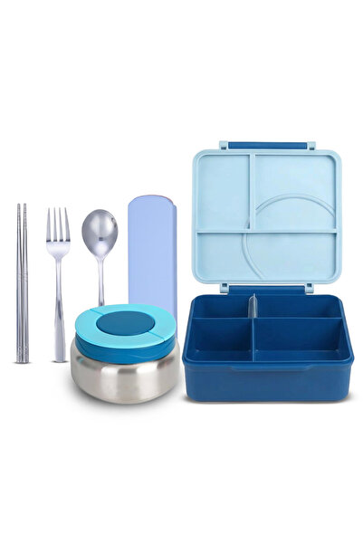 STAR BABiES Insulated Bento Lunch Box Set – Multi-Compartment Kids Meal Box w...