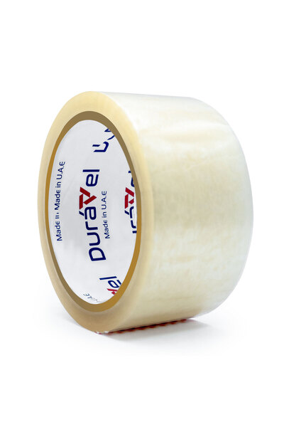 Duravel Packing Tape with Dispenser Gun-Clear Tape Roll and Green Ergonomic D...