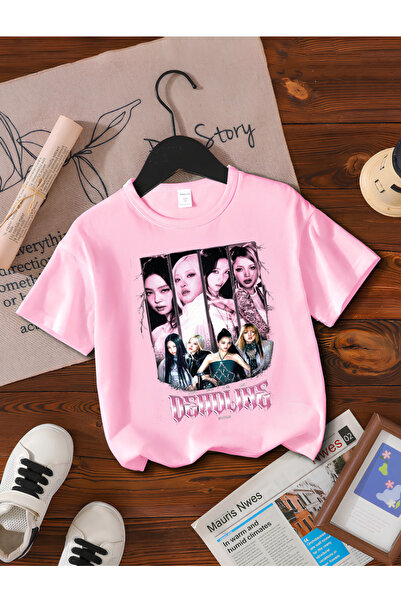 MAGORS تيشيرت قطني مطبوع بأكمام قصيرة من BLACKPINK K-POP BAND للشباب والأطفال