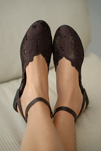 selin shoes Odette Flat Sole Lace Detail Πόρπη ζώνης αστραγάλου Γυναικείες μπ...