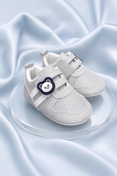 Tuğra Bebe Teddy Bear Baby Shoes Soft Sole Velcro Daily Baby Booties Shoes Si...