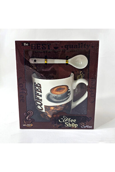 velve Set cana din ceramica pentru cafea, Twilight, 200 ml, cu lingurita si c...