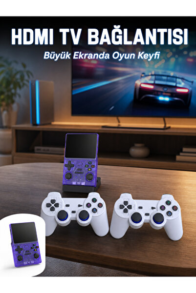 teknodayım Retro Oyun Konsolu 2 Kablosuz Oyun Kolu ve IPS Ekranlı