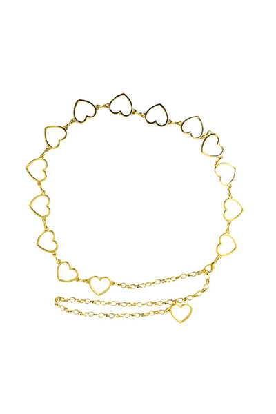 velve Curea metalica Heart in Love, cu lant reglabil, Auriu