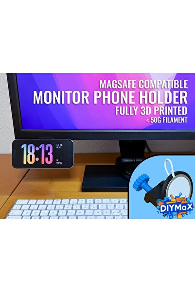 DIYMaX Magsafe Monitor Phone Holder Adjustable Screen Side Stand Average Size...