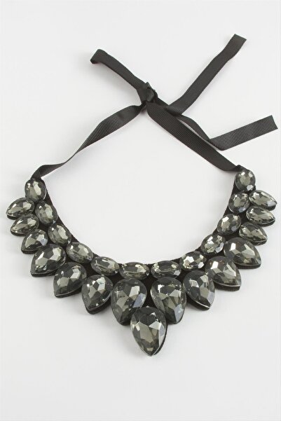 ZERO LAND Ilkestor Drop Stone (215032) Collar Necklace-Anthracite