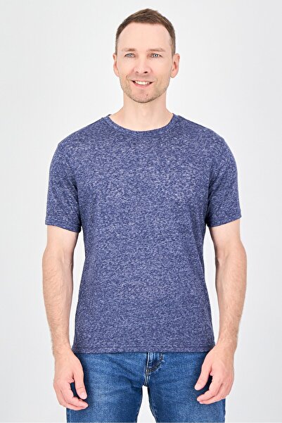 Geoffrey Beene Men Crew Neck Heather Short Sleeve T-Shirt, Navy