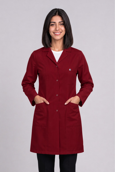 DENİZ İŞ Women's Shirt Collar Long Sleeve Long Length Color Options Alpaca Fa...