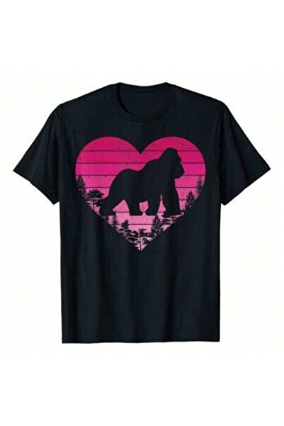 KYMC07 تي شيرت Lover Retro Vintage Heart Gorilla لعيد الحب، مثالي للأيام العص...