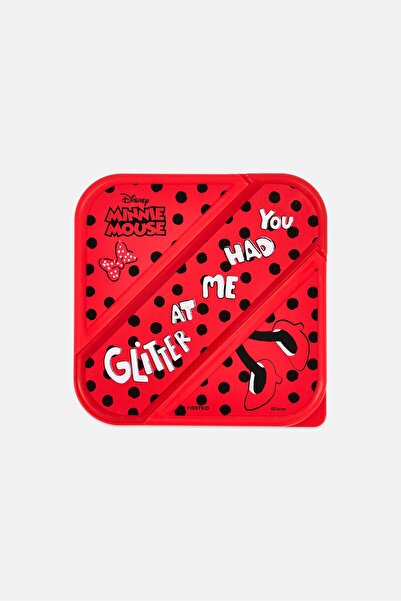 Disney Kids Girls Minnie Mouse Print Plastic Lunch Box With Cutlery, Red